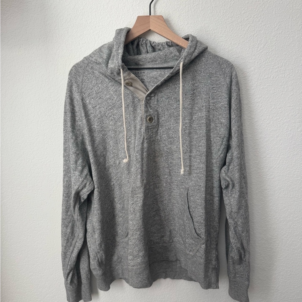 J Crew Cotton Drawstring Pullover Hoodie XL